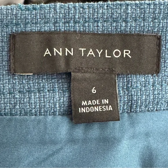 Ann Taylor Teal Button-Front A-Line Mini Skirt Fully Lined Dark Academia Women 6 - Picture 4 of 7